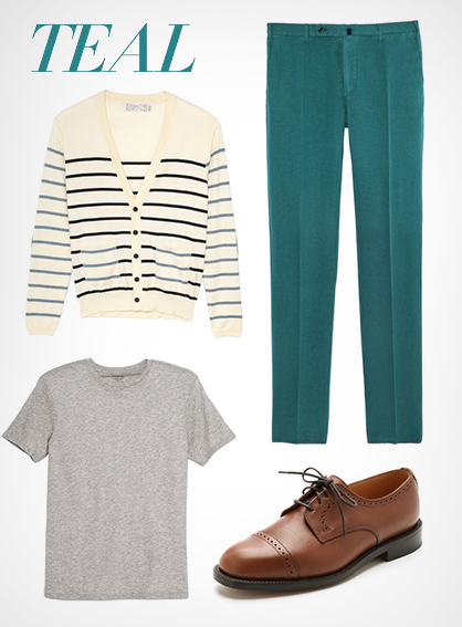 Menswear Teal blue trend