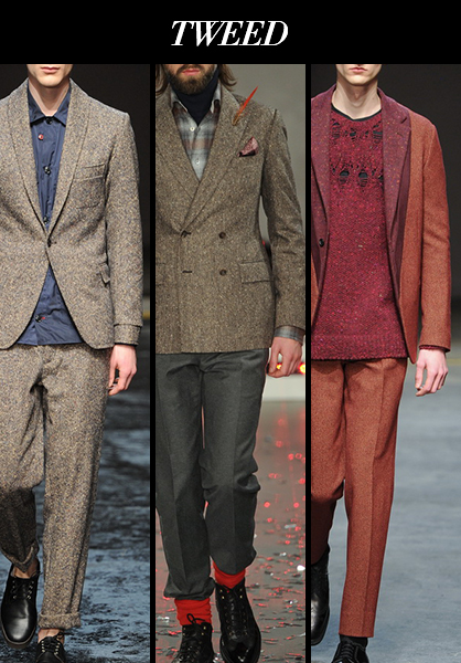 Menswear Fall 2014 Tweed Fabric Trends