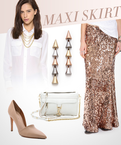 Metallic Spring 2014 trend Maxi Skirt