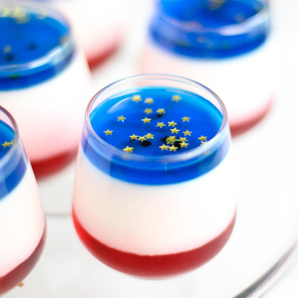 Fourth of July Desserts: Red White and Blue Panna Cotta