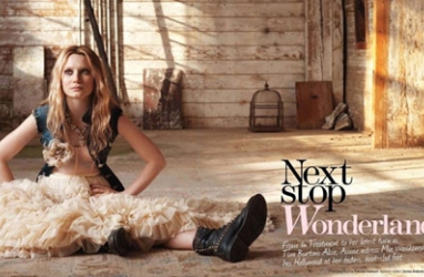 Marie Claire March Edition: Mia Wasikowska, as Alice in Tim Burton’s New Film