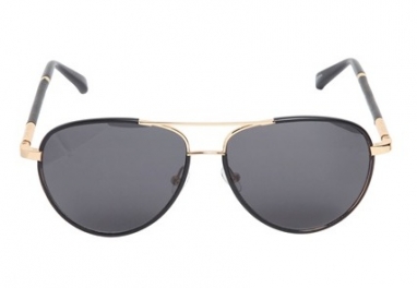 Leather and Acetate Aviator Sunglasses