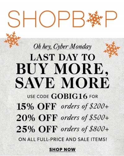 Shopbop GOBIG16 Sale | LadyLUX - Online Luxury Lifestyle, Technology and Fashion Magazine