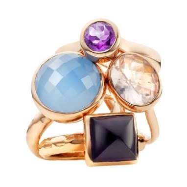 Stacked Precious Stone Rings by Monica Vinader